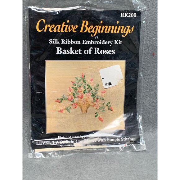 Creative Beginnings Silk Ribbon Embroidery Kit Basket of Roses Level Two - Picture 5 of 5